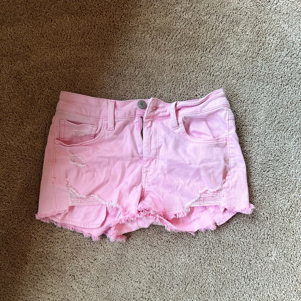 American Eagle Pink Denim Shorts